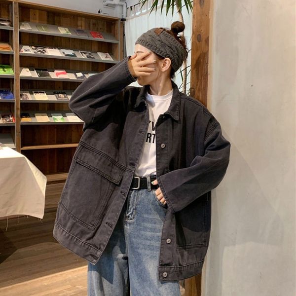 luxury women's jackets 2021 spring korean loose bf harajuku wind work cloth cowboy coat female student fashion, Black;brown
luxury women's jackets 2021 spring korean loose bf harajuku wind work cloth cowboy coat female student fashion, Black;brown