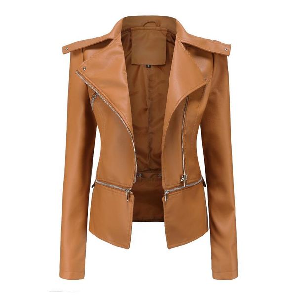 women's jackets punk women faux leather solid color long sleeve lapel motorcycle jacket coat woman outerwear coats bomber, Black;brown
women's jackets punk women faux leather solid color long sleeve lapel motorcycle jacket coat woman outerwear coats bomber, Black;brown