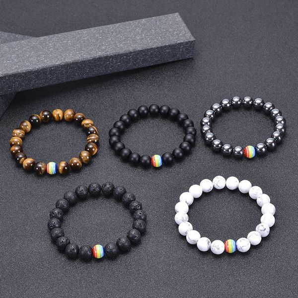 10mm natural stone beaded bracelet rainbow lgbt relationship couples tiger eye lava yoga beads bracelets adjustable, Golden;silver
10mm natural stone beaded bracelet rainbow lgbt relationship couples tiger eye lava yoga beads bracelets adjustable, Golden;silver