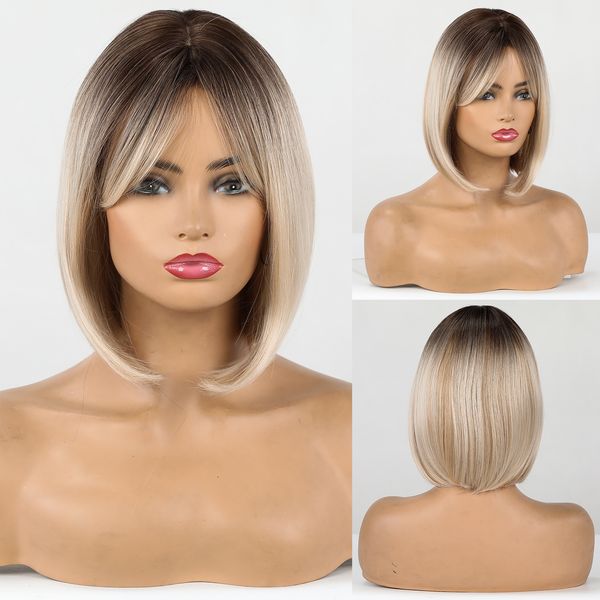 short straight bob synthetic wigs with bangs for women cosplay afro ombre black brown blonde wig party daily heat resistant hairfactory dire
short straight bob synthetic wigs with bangs for women cosplay afro ombre black brown blonde wig party daily heat resistant hairfactory dire