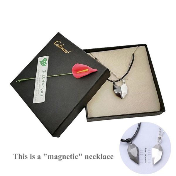 pendant necklaces 2pcs magnetic couple necklace heart shape lovers distance faceted charm women valentine's day gift, Silver
pendant necklaces 2pcs magnetic couple necklace heart shape lovers distance faceted charm women valentine's day gift, Silver