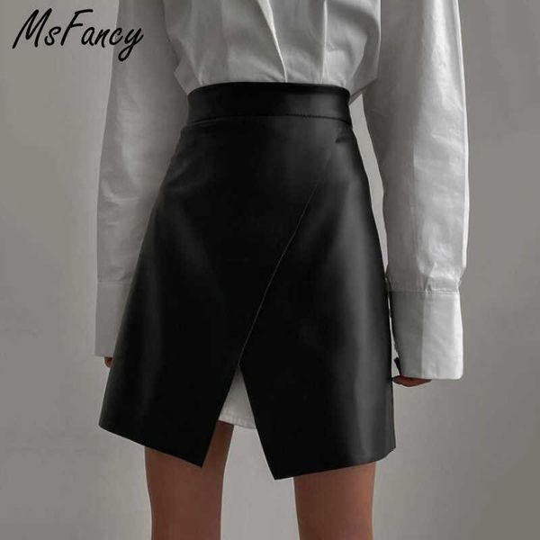 msfancy pu leather mini skirt women high waist asymmetrical short jupe femme korean fashion black faldas 210604
msfancy pu leather mini skirt women high waist asymmetrical short jupe femme korean fashion black faldas 210604