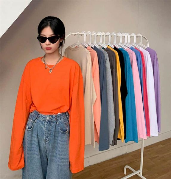 women's t-shirt long-sleeved simple clothes women tshirt harajuku autumn 2021 korean ins hong kong style loose solid bottoming shirt to, White
women's t-shirt long-sleeved simple clothes women tshirt harajuku autumn 2021 korean ins hong kong style loose solid bottoming shirt to, White