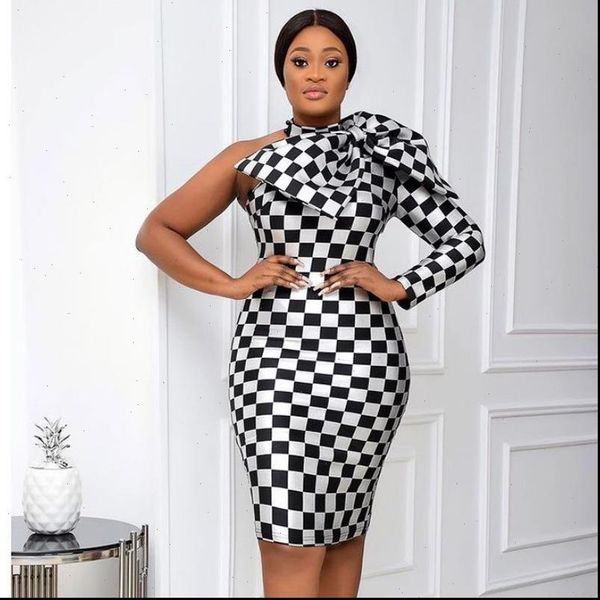 womens dress one shoulder party plaid bodycon bandage big bow long sleeve plus size slim fit stunning women fashion, Black;gray
womens dress one shoulder party plaid bodycon bandage big bow long sleeve plus size slim fit stunning women fashion, Black;gray