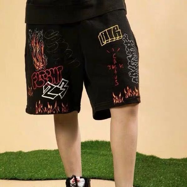 men's shorts catcus jack flame graffiti casual for men and women high street straight oversize summer knee length pants drawstring, White;black
men's shorts catcus jack flame graffiti casual for men and women high street straight oversize summer knee length pants drawstring, White;black