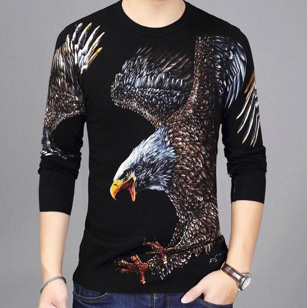 men's sweaters autumn bonjean fashion pullover long sleeve round neck big print cotton knitted thin sweater shirt, White;black
men's sweaters autumn bonjean fashion pullover long sleeve round neck big print cotton knitted thin sweater shirt, White;black