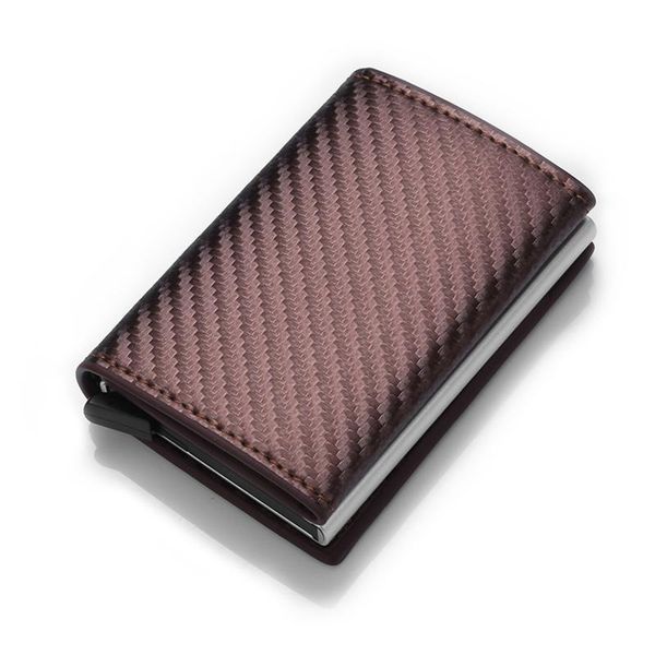 card holders men's holder carbon brazing dimensional wallet rfid anti-theft brush aluminum alloy bag business accessories, Brown;gray
card holders men's holder carbon brazing dimensional wallet rfid anti-theft brush aluminum alloy bag business accessories, Brown;gray