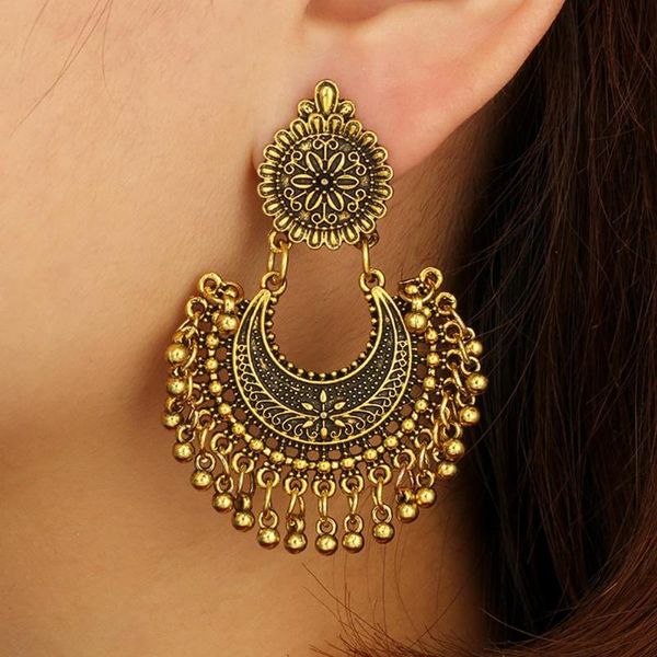 bohemian semicircle round balls tassel carving flower women dangle earrings & chandelier, Silver
bohemian semicircle round balls tassel carving flower women dangle earrings & chandelier, Silver