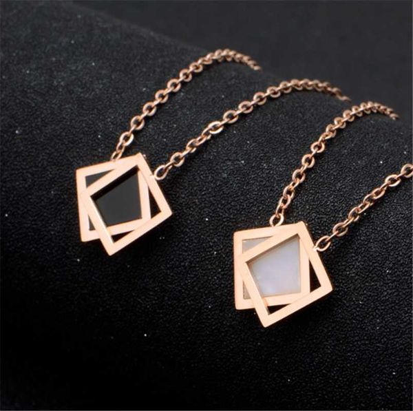 chains 316l stainless steel double-layer square dislocation black shell titanium necklace women does not fade, Silver
chains 316l stainless steel double-layer square dislocation black shell titanium necklace women does not fade, Silver