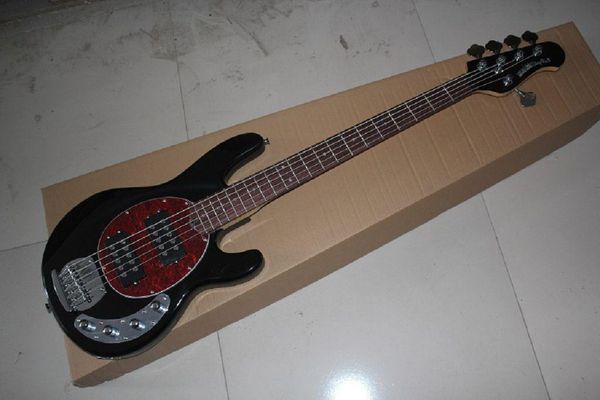 shipping selling ernie ball musicman music man sting ray 5 strings 9v active pickup black electric bass guitar @25
