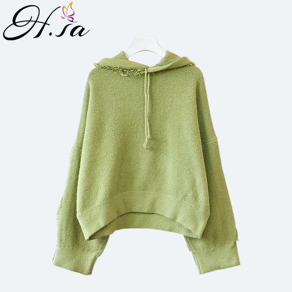 h.sa and pullovers hooded jumpers lantern sleeve oversized chic casual sweater pull femme hiver 210417, White;black
h.sa and pullovers hooded jumpers lantern sleeve oversized chic casual sweater pull femme hiver 210417, White;black