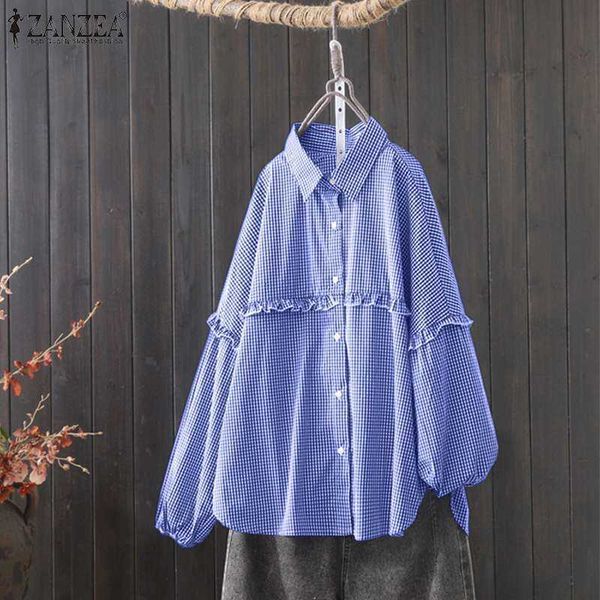 women's blouses & shirts blouses stylish check ruffle blouse lapel long sleeve blsuas female button patchwork tunic plus size t dgad, White
women's blouses & shirts blouses stylish check ruffle blouse lapel long sleeve blsuas female button patchwork tunic plus size t dgad, White