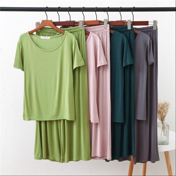 2 piece set modal homewear women sleepwear solid color loose pajamas short sleeve t shirt and pants autumn home, Black;red
2 piece set modal homewear women sleepwear solid color loose pajamas short sleeve t shirt and pants autumn home, Black;red