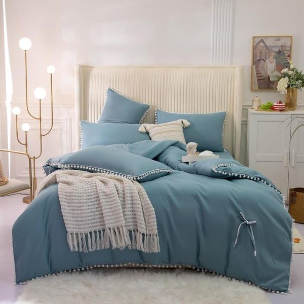bedding sets pom poms blue duvet cover set 4pcs boho farmhouse comforter soft lightweight bed sheet pillowcases
bedding sets pom poms blue duvet cover set 4pcs boho farmhouse comforter soft lightweight bed sheet pillowcases