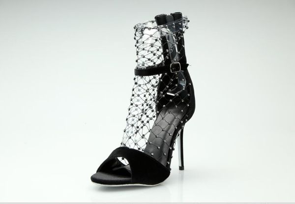 summer fashion wild fish mouth fine with velvet net drilling luxury temperament high heel cool boots ladies pa sandals, Black
summer fashion wild fish mouth fine with velvet net drilling luxury temperament high heel cool boots ladies pa sandals, Black