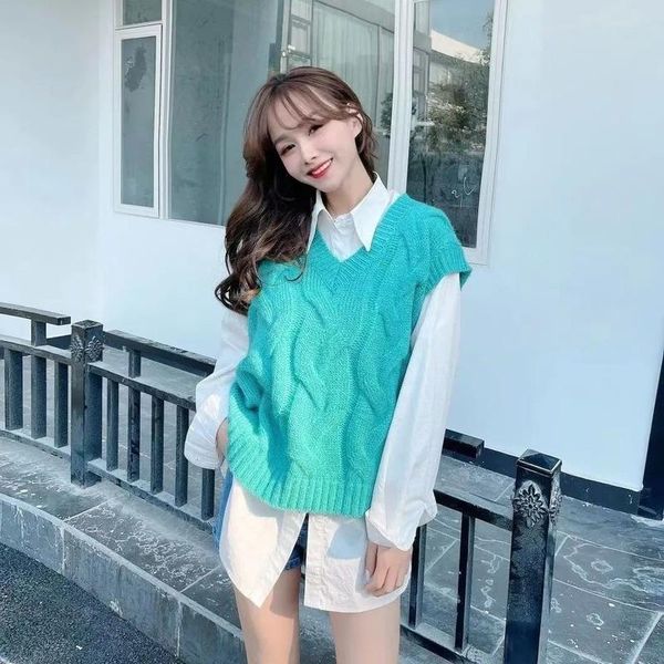 women's vests 2022 women clothes fashion sweater vest female elegant student v-neck pullover ladies loose casual knitting outerwear x3, Black;white
women's vests 2022 women clothes fashion sweater vest female elegant student v-neck pullover ladies loose casual knitting outerwear x3, Black;white
