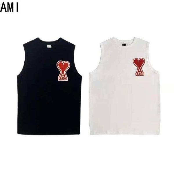 men' tank ami love embroidered couple vest, men and women same style casual big a cotton high quality, White;black
men' tank ami love embroidered couple vest, men and women same style casual big a cotton high quality, White;black