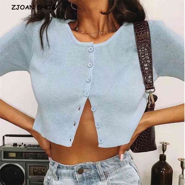 10 candy color 90's vintage knitted o neck short sleeve sweater cool girl single-breasted button cardigan cropped 210429, White;black
10 candy color 90's vintage knitted o neck short sleeve sweater cool girl single-breasted button cardigan cropped 210429, White;black