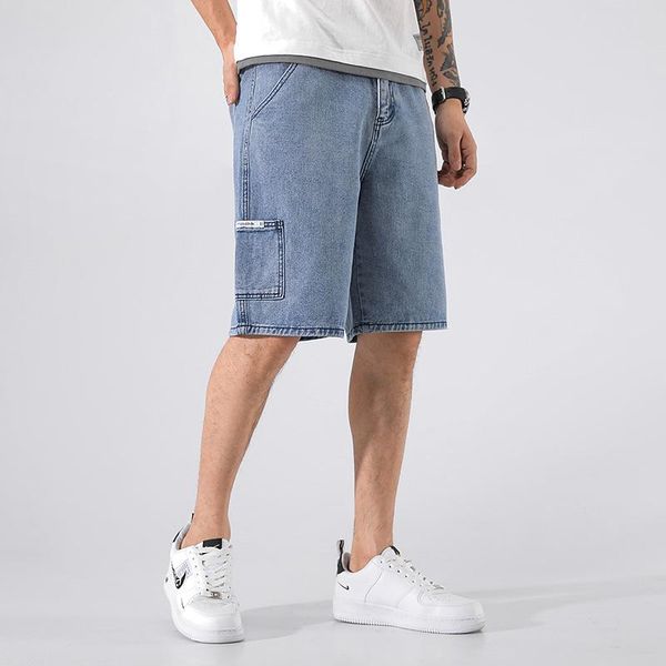 men's jeans 2021 fashion brand shorts multi pocket casual loose versatile capris, Blue
men's jeans 2021 fashion brand shorts multi pocket casual loose versatile capris, Blue
