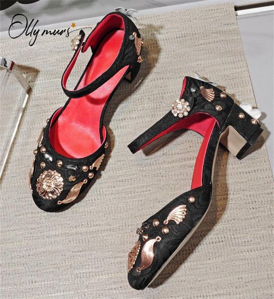 ollymurs fashion style black women summer sandals round toe buckle metal chunky mid heel party wedding shoes woman
ollymurs fashion style black women summer sandals round toe buckle metal chunky mid heel party wedding shoes woman