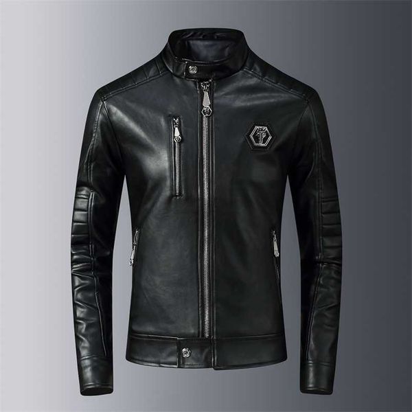 black pu jackets men fashion metal badges high street stand neck zipper sleeve streetwear motorcycle faux leather coats 211111
black pu jackets men fashion metal badges high street stand neck zipper sleeve streetwear motorcycle faux leather coats 211111