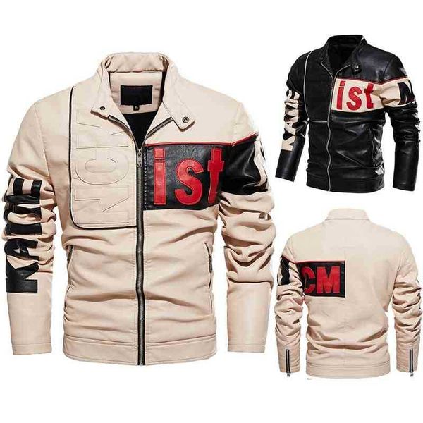 men's jacket 2021 new trend motorcycle suit color matching pu with velvet beige leather coat men's wear, Black;brown
men's jacket 2021 new trend motorcycle suit color matching pu with velvet beige leather coat men's wear, Black;brown
