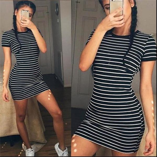 women dress summer round neck enough stock short sleeved black and white striped dresses casual elegant sheath slim, Black;gray
women dress summer round neck enough stock short sleeved black and white striped dresses casual elegant sheath slim, Black;gray