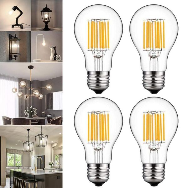 bulbs 4pcs 10w e27 led vintage filaments light bulb a60 classic warm white 2700k antique lamp ja55
bulbs 4pcs 10w e27 led vintage filaments light bulb a60 classic warm white 2700k antique lamp ja55