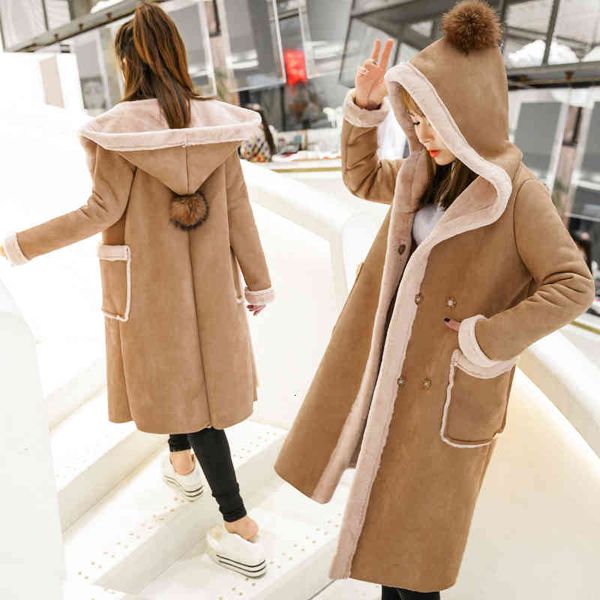 leather winter women lambs wool hooded coat female long shearling coats double breasted faux suede leather jackets a96, Black
leather winter women lambs wool hooded coat female long shearling coats double breasted faux suede leather jackets a96, Black