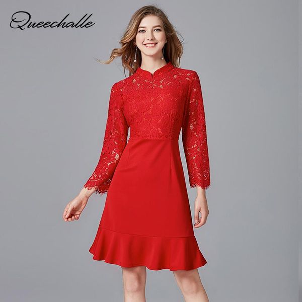 casual dresses queechalle autumn dress lace patchwork slim a-line elegant party women's stand collar knee length plus size 4xl 5xl, Black;gray
casual dresses queechalle autumn dress lace patchwork slim a-line elegant party women's stand collar knee length plus size 4xl 5xl, Black;gray