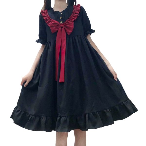 lolita japanese style gothic sweet soft girls kawaii vintage ruffle black short sleeve es 2021casual cute clothes, Black;gray
lolita japanese style gothic sweet soft girls kawaii vintage ruffle black short sleeve es 2021casual cute clothes, Black;gray