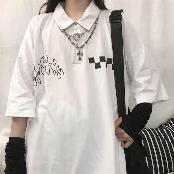 lapel shirt men women handsome simple tshirt summer korean print loose student short-sleeved t-shirt trend streetwear women's, White
lapel shirt men women handsome simple tshirt summer korean print loose student short-sleeved t-shirt trend streetwear women's, White