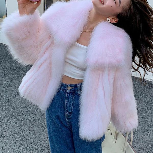women's fur & faux 2021 fashion winter thick warm women coat short pure color jacket imitation wool long sleeve sweater female, Black
women's fur & faux 2021 fashion winter thick warm women coat short pure color jacket imitation wool long sleeve sweater female, Black