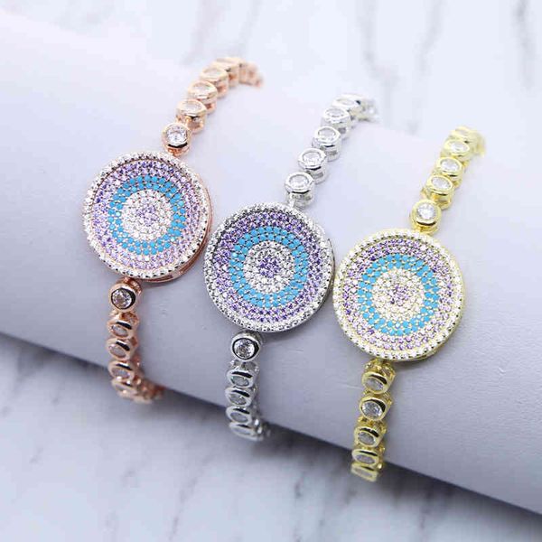 turkish evil eye bracelet iced out bling rainbow cz tennis chain jewelry adjustable size for girls delicate gifts, Golden;silver
turkish evil eye bracelet iced out bling rainbow cz tennis chain jewelry adjustable size for girls delicate gifts, Golden;silver