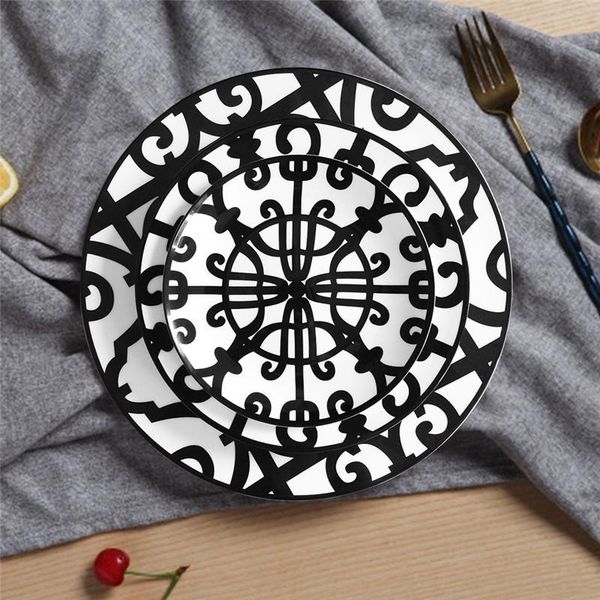 flatware sets el model room decoration restaurant home kitchen bone china tableware ceramic dinner plate