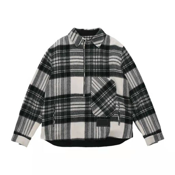 designer shirt plaid stitched tweed half zipper women's coats fashion men's casual coat autumn winter trend clothing coat luxury s, White;black
designer shirt plaid stitched tweed half zipper women's coats fashion men's casual coat autumn winter trend clothing coat luxury s, White;black