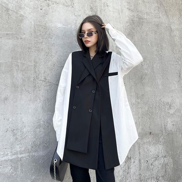 women's suits & blazers light ripe wind black and white patchwork long sleeve blouse lady spring autumn irregular jacket suit collar lo, White;black
women's suits & blazers light ripe wind black and white patchwork long sleeve blouse lady spring autumn irregular jacket suit collar lo, White;black