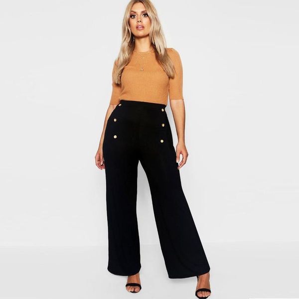 women's pants & capris plus size women double button high waist causal loose wide leg female autumn korean fashion elegant tide, Black;white
women's pants & capris plus size women double button high waist causal loose wide leg female autumn korean fashion elegant tide, Black;white