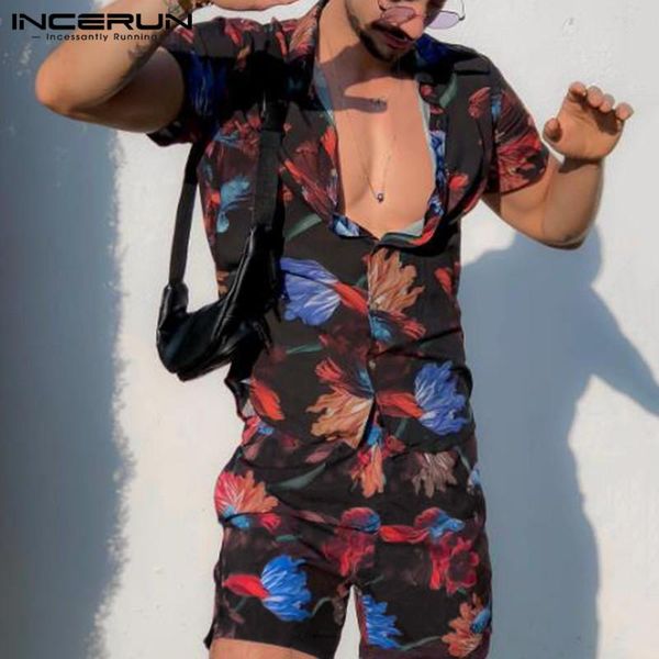 men's tracksuits incerun men sets vintage printed short sleeve button shirts suits summer hawaiian beach elastic shorts 2 pieces man ca, Gray
men's tracksuits incerun men sets vintage printed short sleeve button shirts suits summer hawaiian beach elastic shorts 2 pieces man ca, Gray