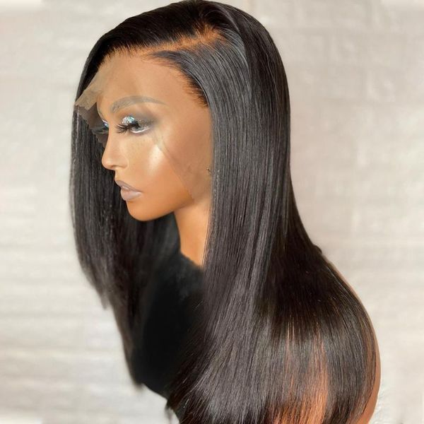 natural black color straight wigs medium length glueless lace front wig synthetic for women with baby hair daily wear 
natural black color straight wigs medium length glueless lace front wig synthetic for women with baby hair daily wear