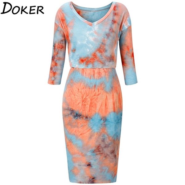 autumn tie dye bodycon dres clothes fashion v neck 3/4 sleeve plus size elegant ladies es casual midi femme 210604, Black;gray
autumn tie dye bodycon dres clothes fashion v neck 3/4 sleeve plus size elegant ladies es casual midi femme 210604, Black;gray