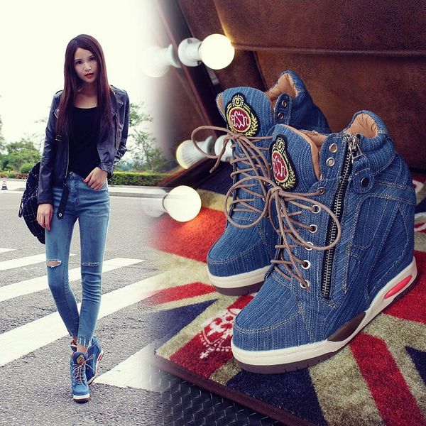 boots elevated thick bottom casual denim lace short autumn 2021 personalized muffin heel for women, Black
boots elevated thick bottom casual denim lace short autumn 2021 personalized muffin heel for women, Black
