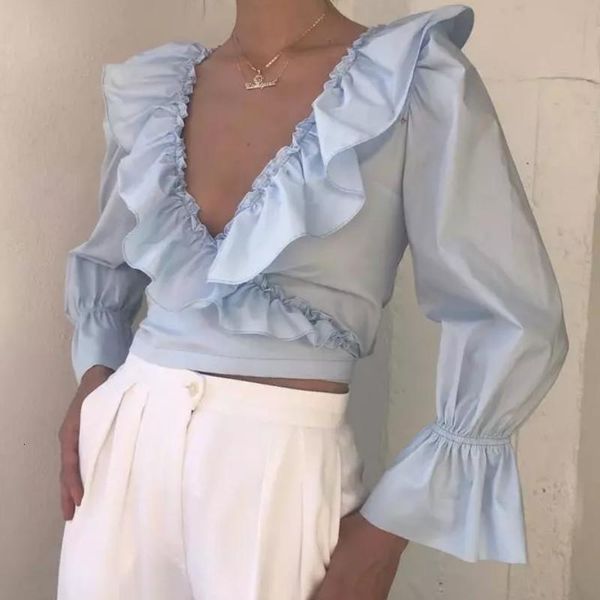 women's blouses & summer chiffon womens lady fashion ruffled deep v-neck shirts long puff sleeve solid blouse shirt ih3i, White
women's blouses & summer chiffon womens lady fashion ruffled deep v-neck shirts long puff sleeve solid blouse shirt ih3i, White