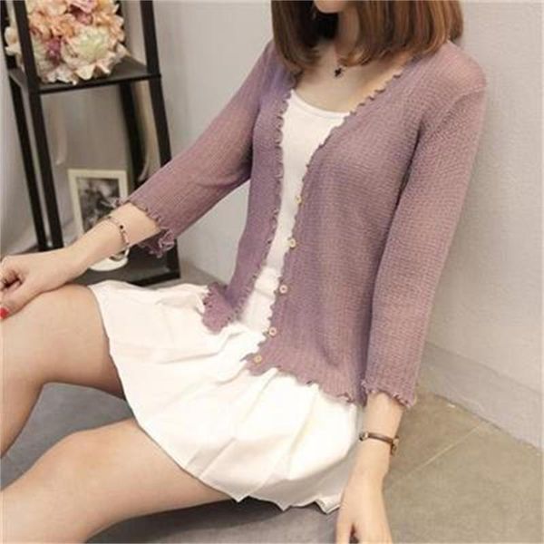 women's knits & tees 2021 fashion spring and summer style of pure color ice silk cardigan short air conditioning knitted coat h176, White
women's knits & tees 2021 fashion spring and summer style of pure color ice silk cardigan short air conditioning knitted coat h176, White