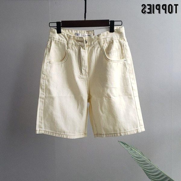 women's shorts denim ies white for women high waist straight summer korean fashion streetwear, White;black
women's shorts denim ies white for women high waist straight summer korean fashion streetwear, White;black