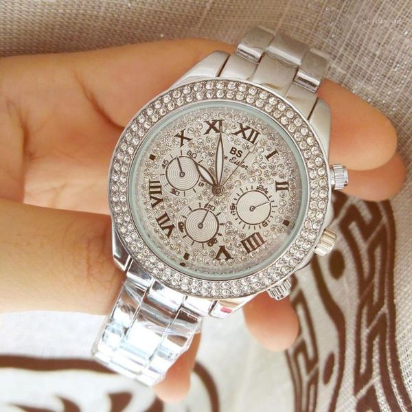 fashion women bracelet watches lady luxury rhinestone watch three eyes date zegarek damski wristwatches, Slivery;brown
fashion women bracelet watches lady luxury rhinestone watch three eyes date zegarek damski wristwatches, Slivery;brown