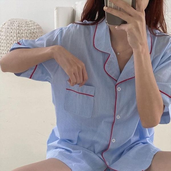 korean pajamas spring stripe print women sleepwear pyjamas plus size loose lapel pijamas two piece set summer soft casual home, Black;red
korean pajamas spring stripe print women sleepwear pyjamas plus size loose lapel pijamas two piece set summer soft casual home, Black;red