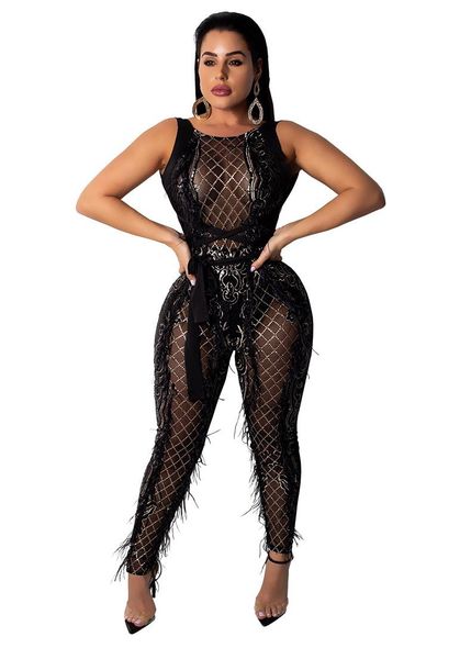 women's jumpsuits & rompers backless perspective jumpsuit women sequined tassel spliced party romper summer empire lace up full length, Black;white
women's jumpsuits & rompers backless perspective jumpsuit women sequined tassel spliced party romper summer empire lace up full length, Black;white