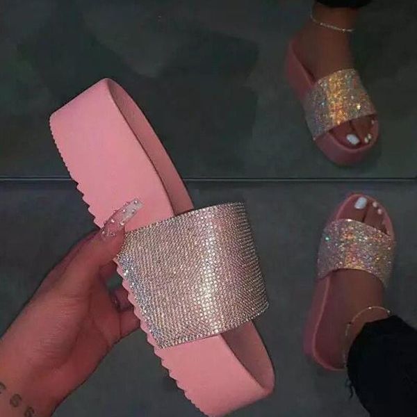 slippers woman ladies rhinestone platform outdoor fashion women flat bottom shoes slides candy color female beach sandals, Black
slippers woman ladies rhinestone platform outdoor fashion women flat bottom shoes slides candy color female beach sandals, Black