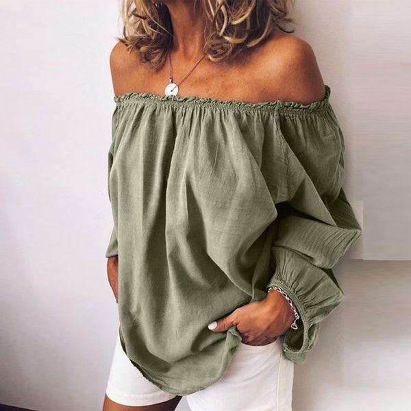 women's t-shirt women spring summer t shirts off shoulder solid loose casual long sleeve one plus size tee, White
women's t-shirt women spring summer t shirts off shoulder solid loose casual long sleeve one plus size tee, White